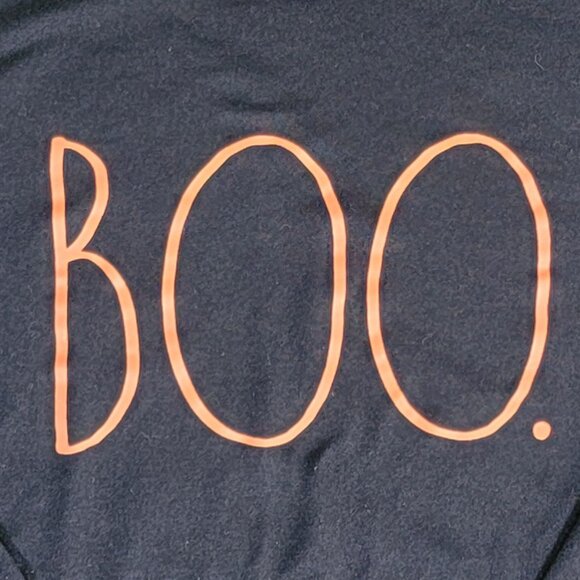 Rae Dunn Black Orange Boo Long Sleeved Tee - S - Picture 3 of 7